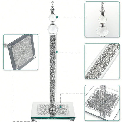 Crystal Bling Silver Paper Towel Roll Holder