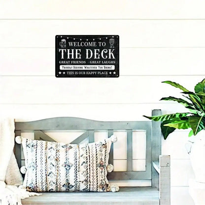 "Welcome to the Deck" Vintage Wall Mount Sign