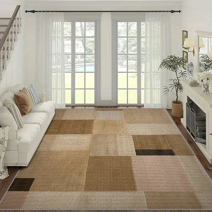 Nordic Minimalist Geometric Color Block Living Room Carpet