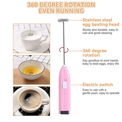 Mini Electric Handheld Egg Beater, Cappuccino, Mixer