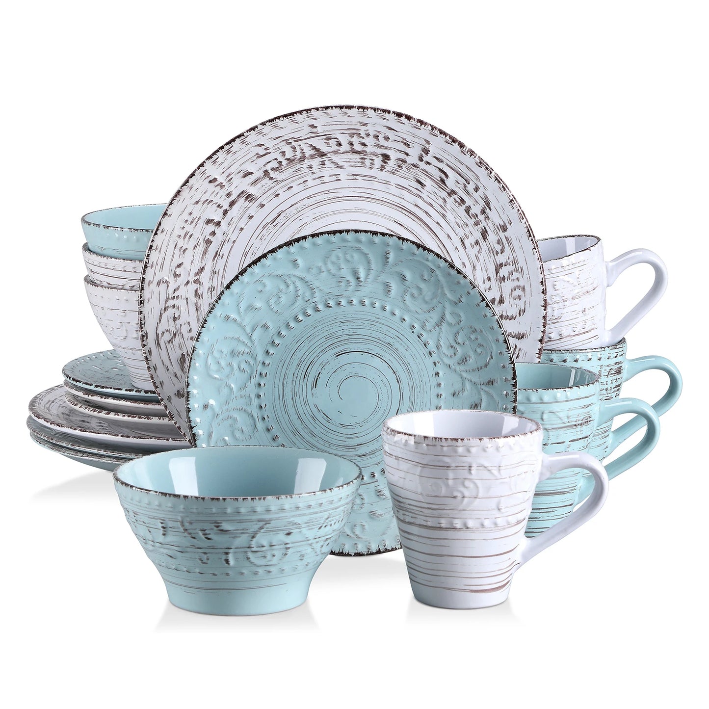 16 and 32pc Complete Ceramic Stoneware Dinner Set