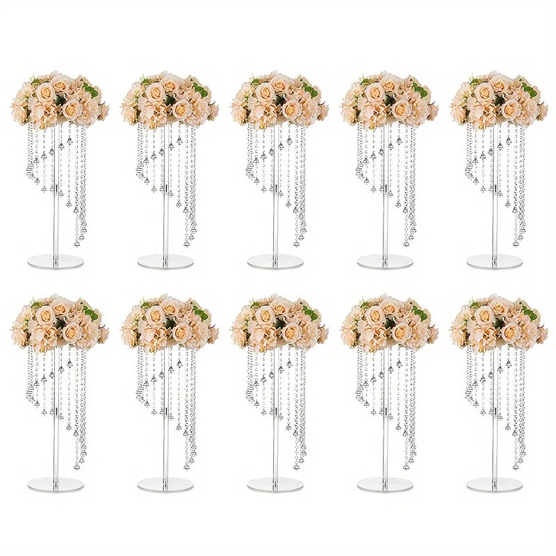 23.6-Inch-Tall Acrylic Vase w/Flowers, Multi-use Decoration