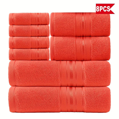 8 Piece Luxury Towel Set, 600 GSM Ring Spun Cotton, Highly Absorbent