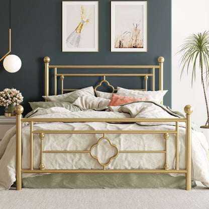 Wrought Iron Headboard and Footboard Metal Platform Bed Frame