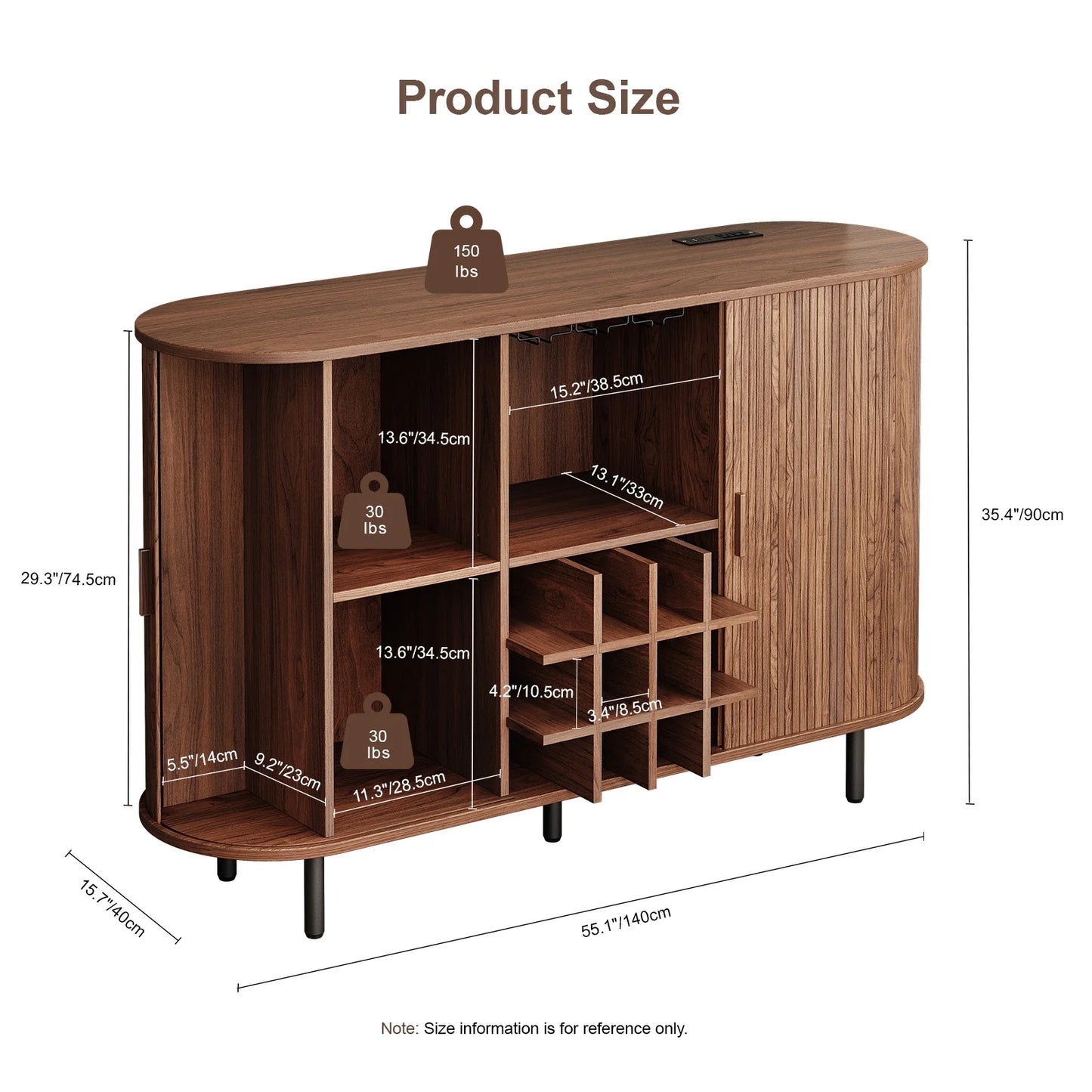 Wine Bar Cabinet w/ LED Light, Liquor Cabinet for Home