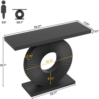 40-inch Modern Console Table with Geometric Base