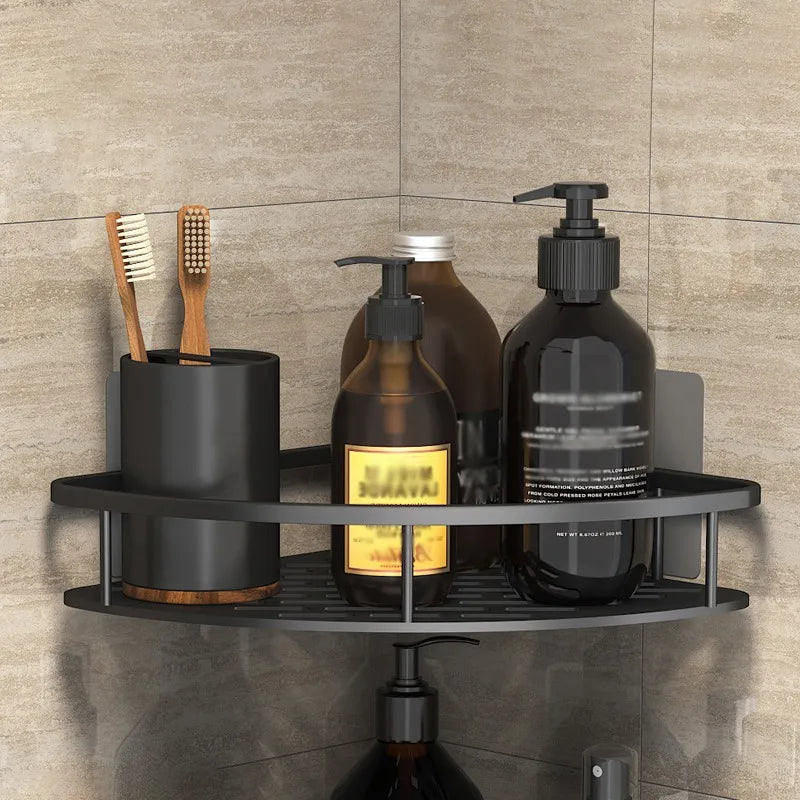 Wall Mount Corner Shelf Shower Storage Rack, No Drill