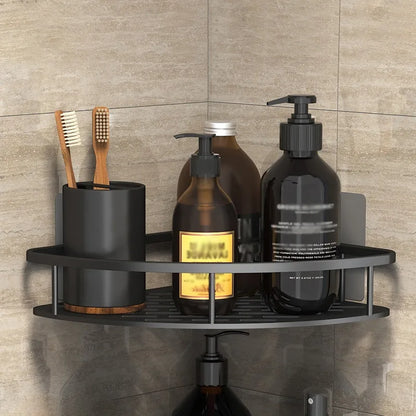 Wall Mount Corner Shelf Shower Storage Rack, No Drill