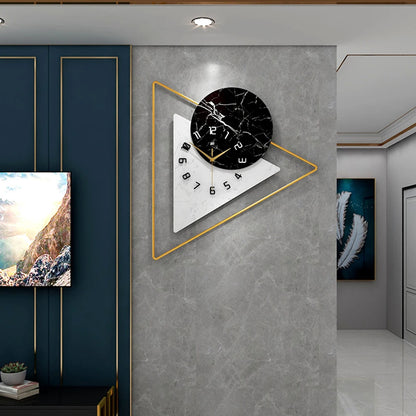 Geometric Wall Mounted Quartz Silent Clock with Nordic Minimalist