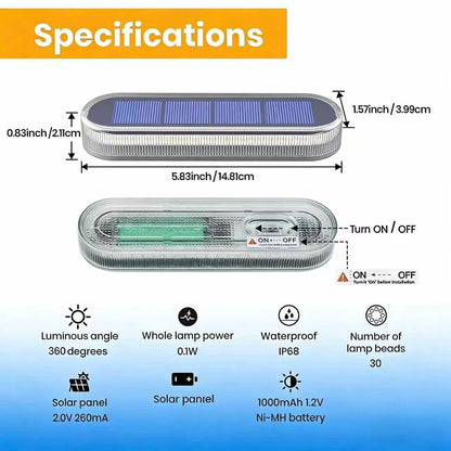4 Pack Solar LED Deck Lights Blue Auto On/OFF Outdoor Waterproof