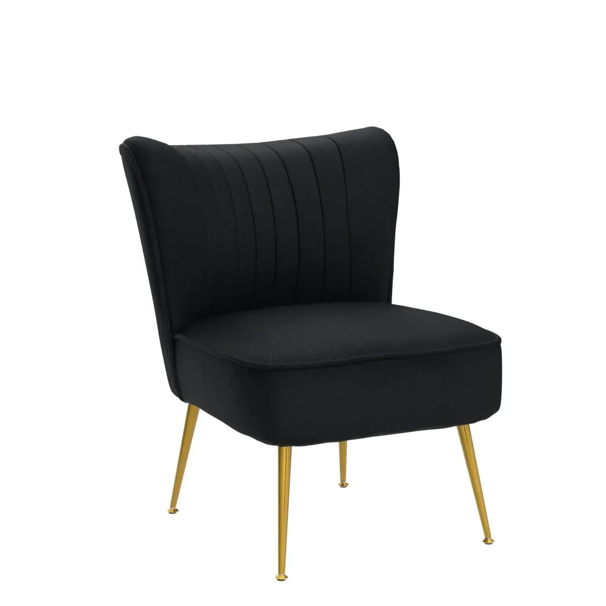 Set (2) Comfy Mid Century Velvet Accent Chair, Armless