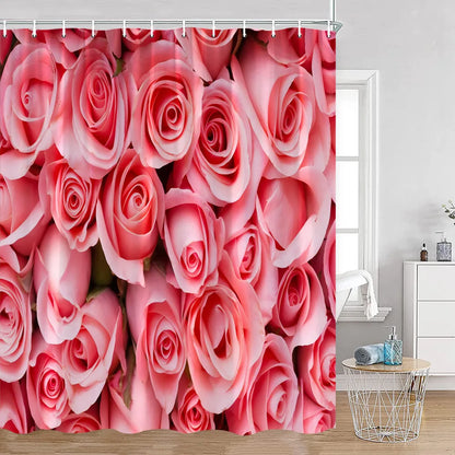Red Roses Floral Shower Curtain, Romantic Flower