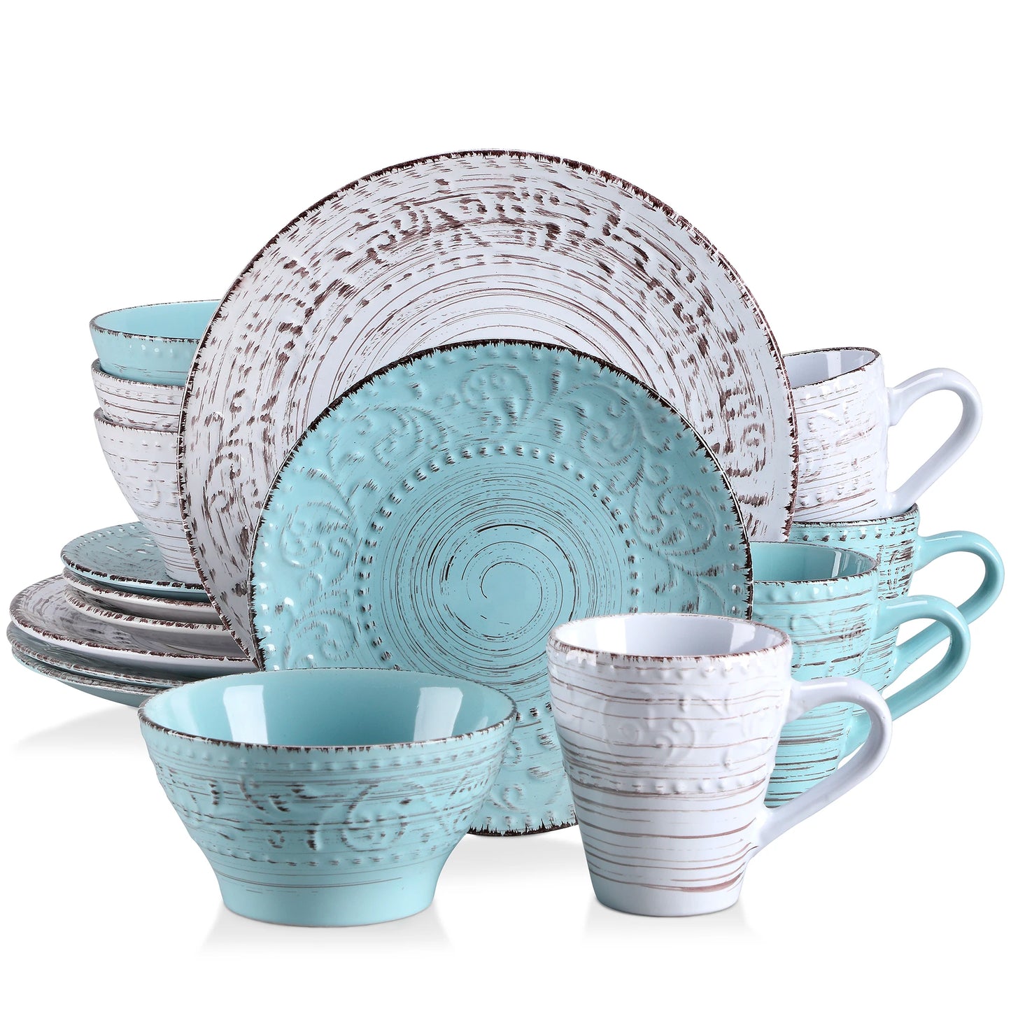 16 and 32pc Complete Ceramic Stoneware Dinner Set