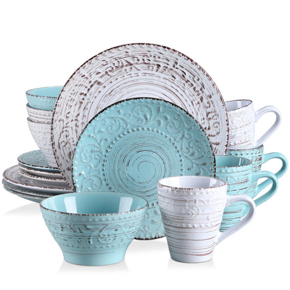16 and 32pc Complete Ceramic Stoneware Dinner Set
