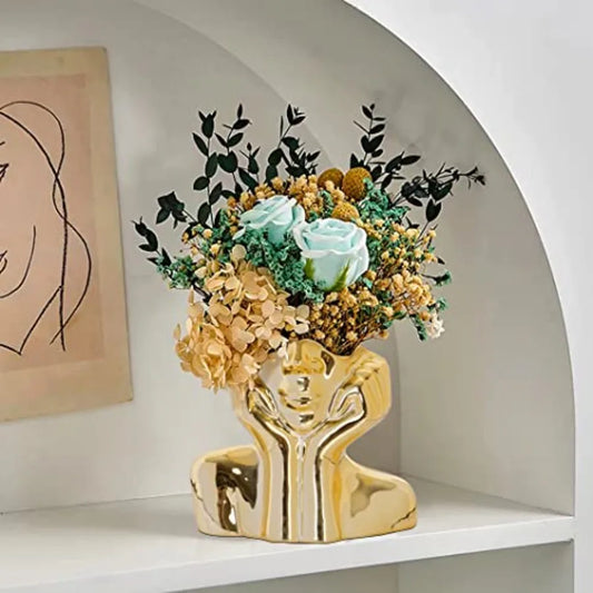 Flower Vase for Decor Ceramic Face Vase for Flowers