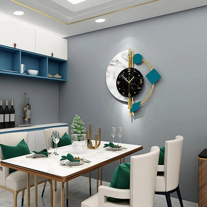 22" Luxury Marble Nordic Style Wall Clock, Silent, Non-Ticking