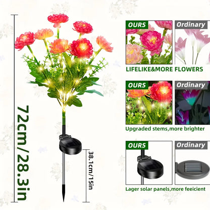 5pc Waterproof Solar Garden Lights, Simulated Snow Lotus