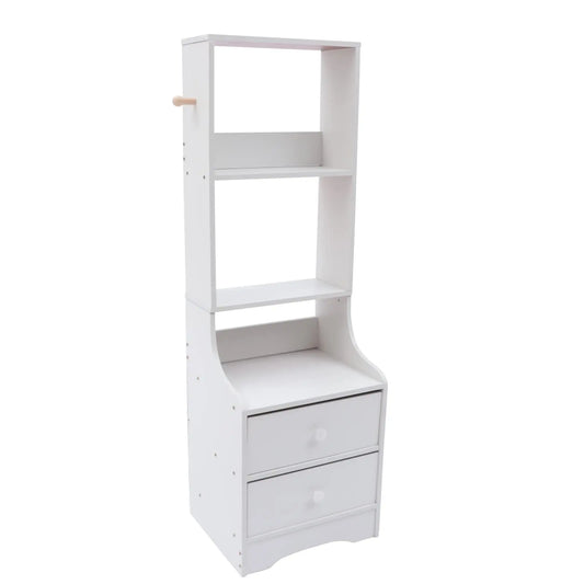Modern Space-Saving Tall Nightstand w/Storage Shelf