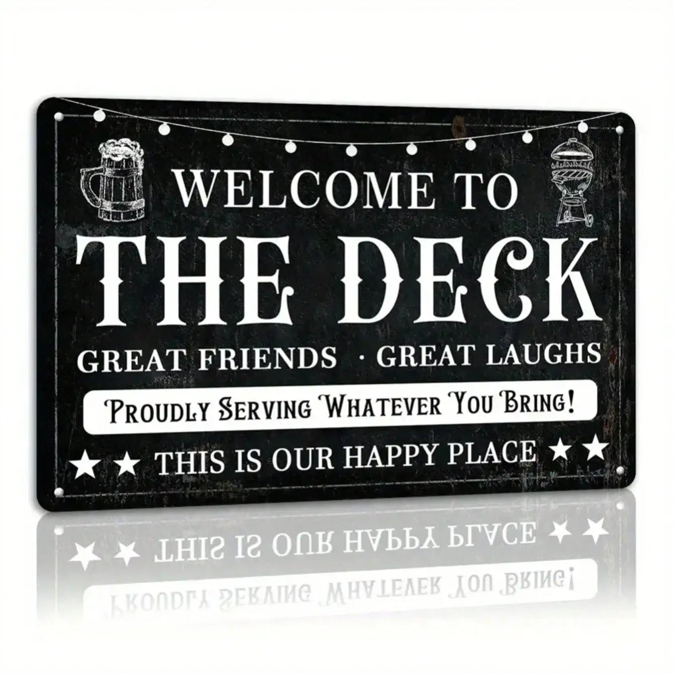 "Welcome to the Deck" Vintage Wall Mount Sign