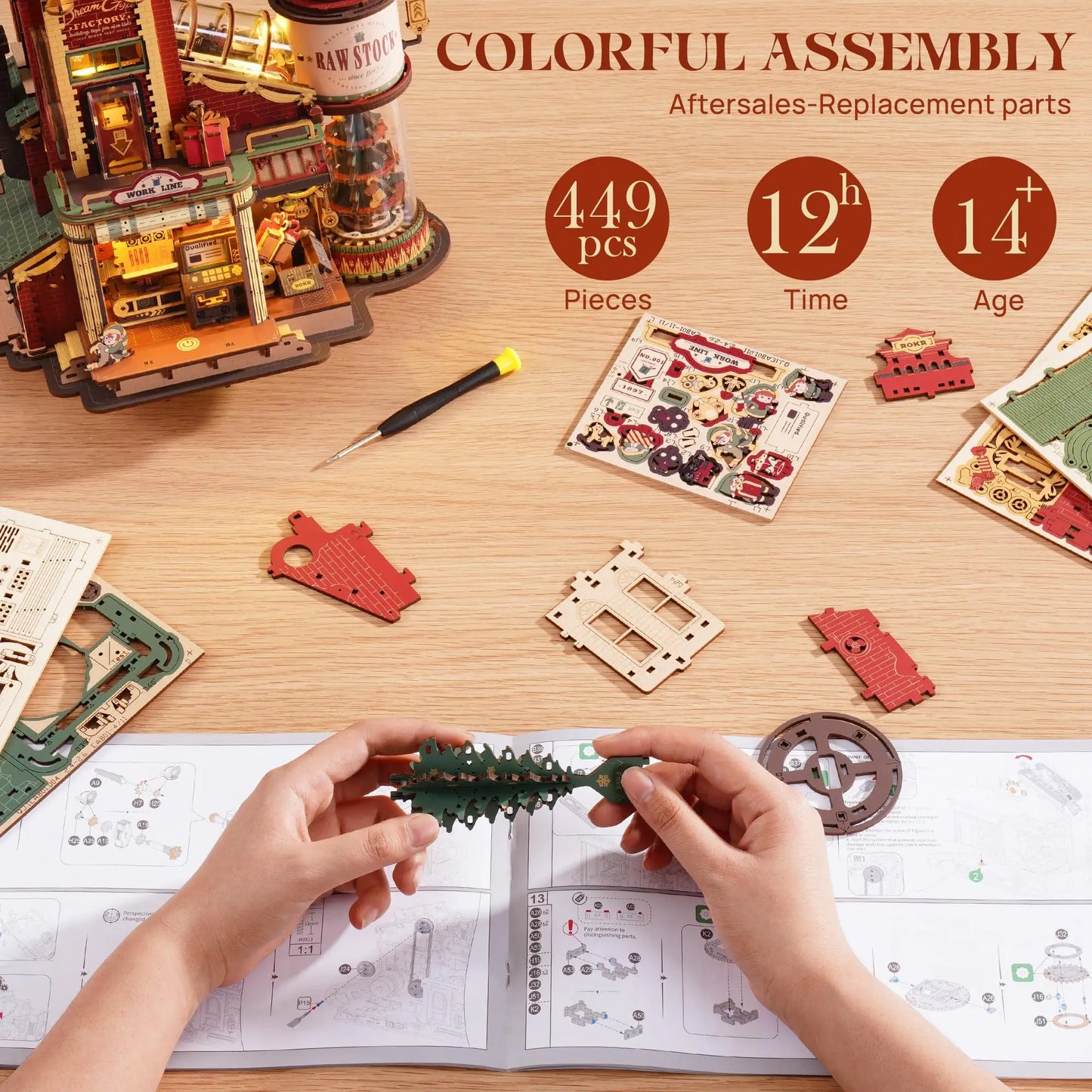 Robo-Time Dream Gift Factory, 3D Wooden Puzzle, Light and Music