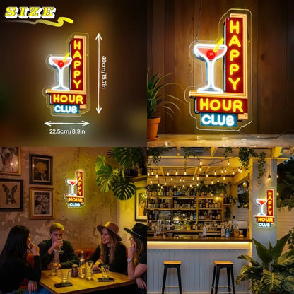 Dimmable Retro Led Club Neon Light for Man Cave, USB Powered