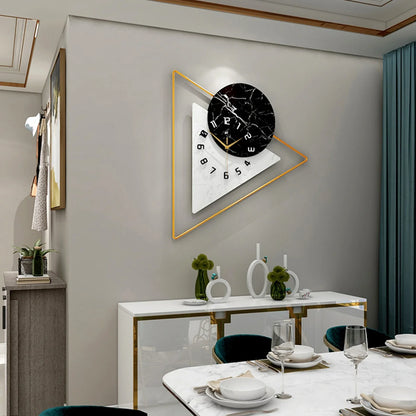 Geometric Wall Mounted Quartz Silent Clock with Nordic Minimalist