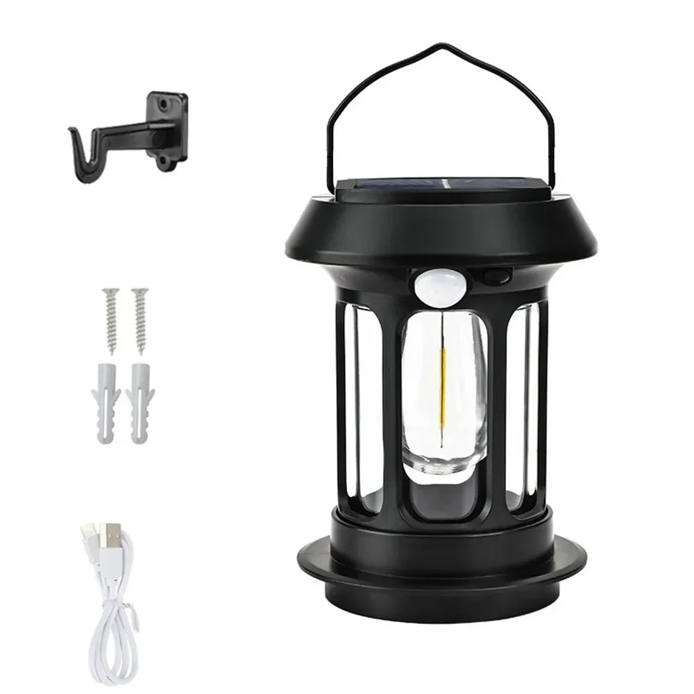 1pc Solar Motion Sensor Lanterns, Outdoor Hanging Lamps, Waterproof Lights