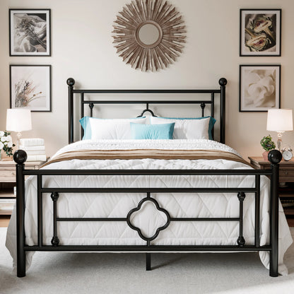 Wrought Iron Headboard and Footboard Metal Platform Bed Frame
