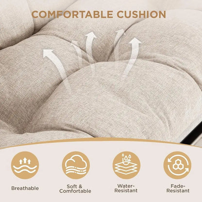 Extra Large 2-Person Wicker Glider Chair with Cushions