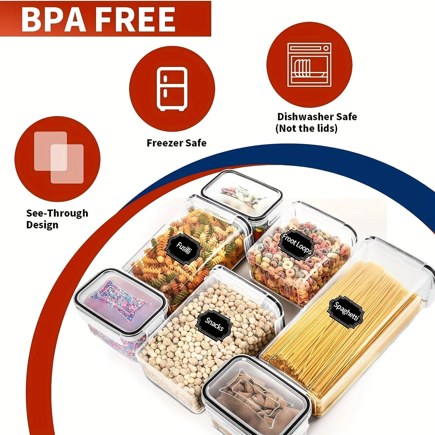 24pcs, Airtight Food Canisters for Pantry Storage
