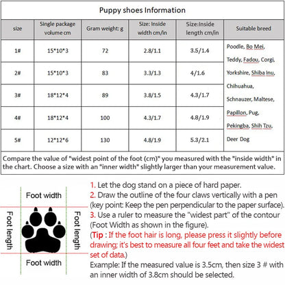 Dog Booties, Non-Slip Soles, Thick Plush Paw Protection
