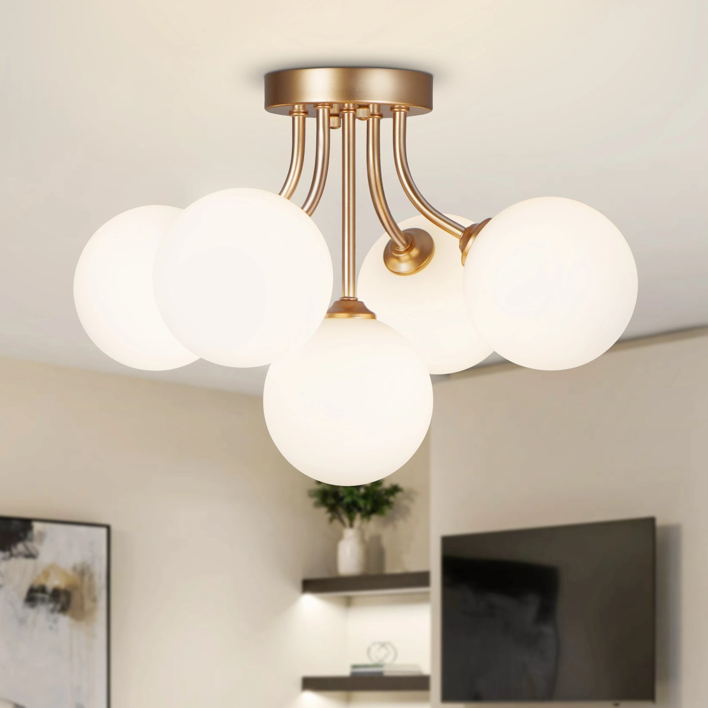Sputnik Light Fixtures, 5-Bulbs, Semi Flush Mount