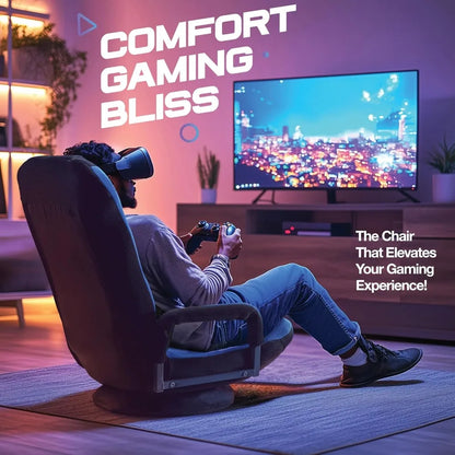 Swivel Floor Gaming Chair, Video Lounger, 6 Different Positions
