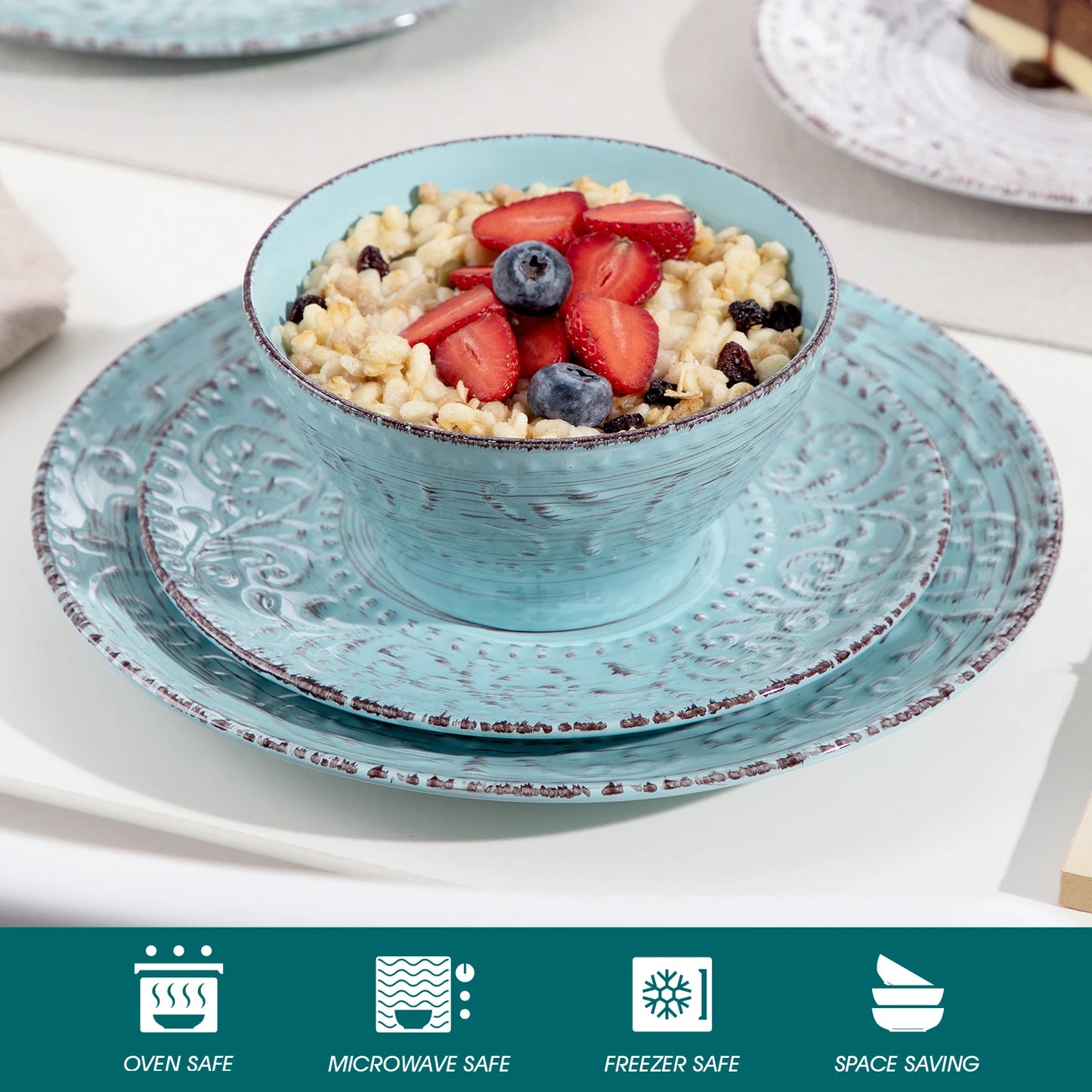 16 and 32pc Complete Ceramic Stoneware Dinner Set