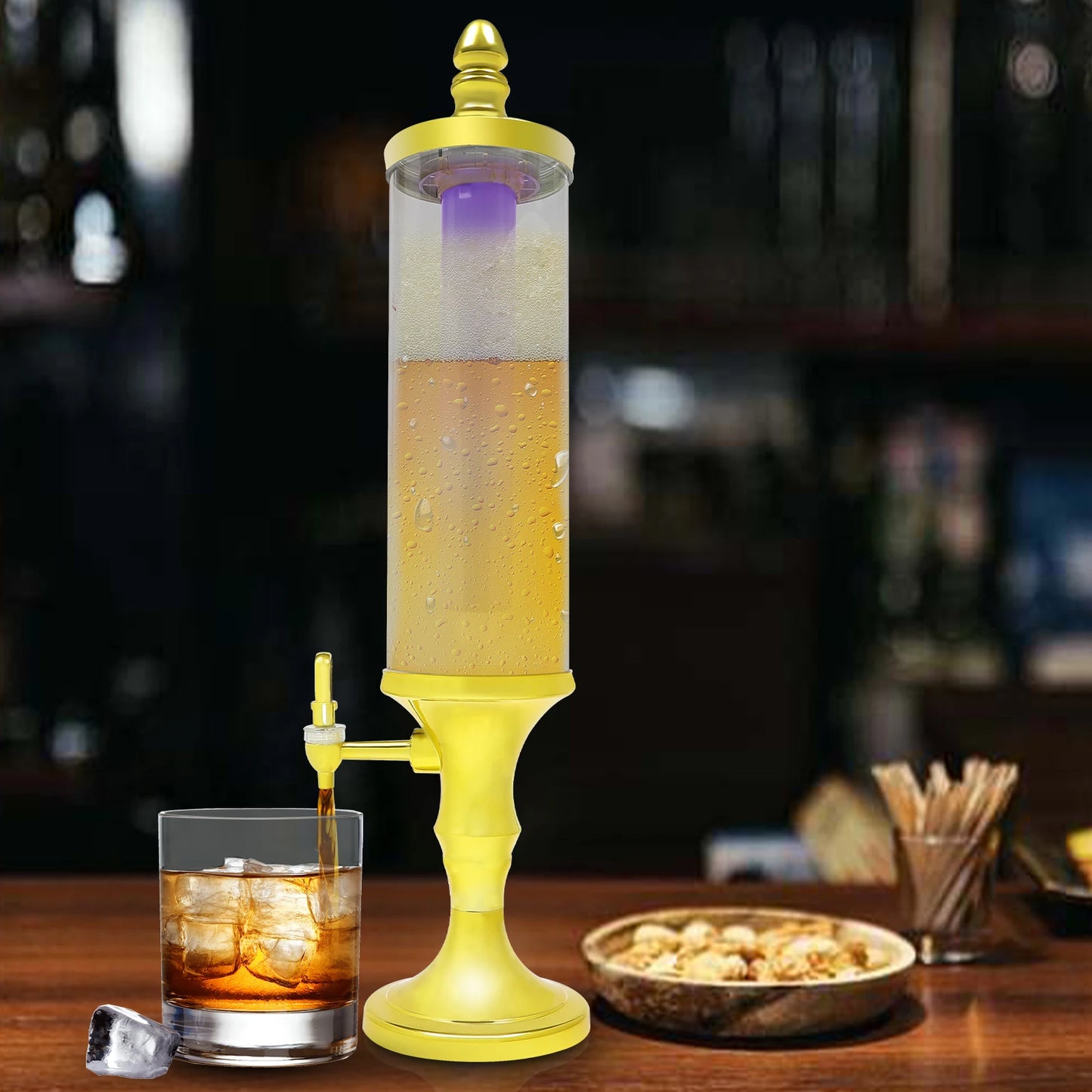 3L Beer Tower Dispenser w/Ice Tube and Light
