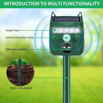 1pk Outdoor Solar Animal Repellent, Motion Sensor & LED