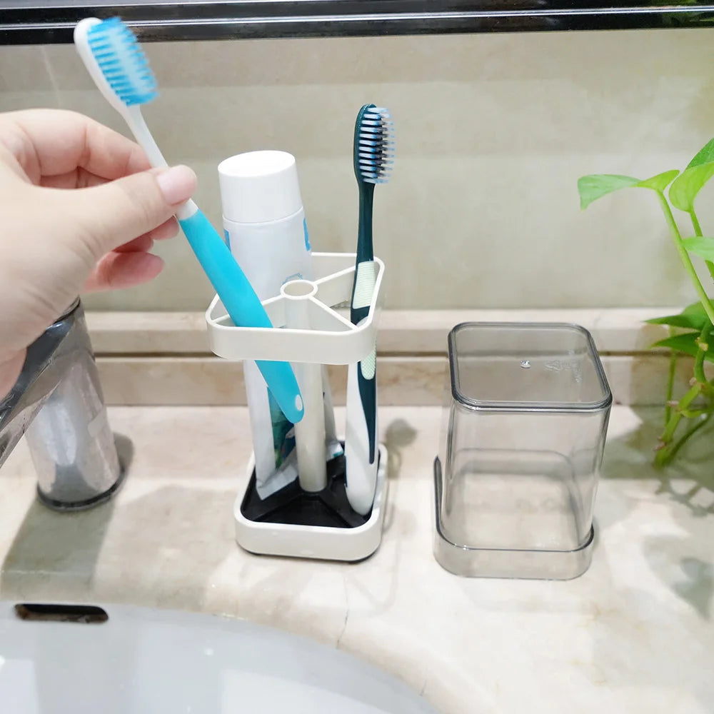 Toothbrush Holder, Cup and Cover, Compatible w/Conventional Toothbrushes,