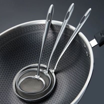 3pc Deep Fine Mesh Strainer, Skimmer, Stainless Steel
