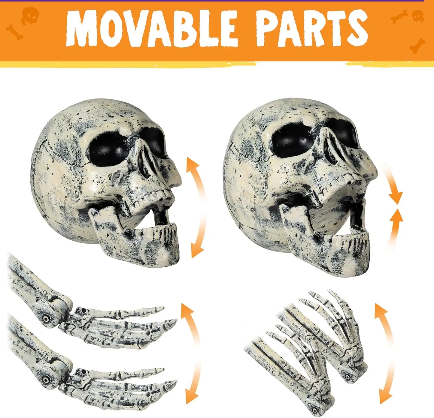 5pc Halloween Skeleton, Life Size Skeleton, Yard Stakes