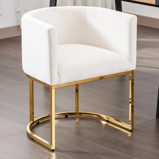 Faux Leather Upholstered Dining Chair, Barrel Back