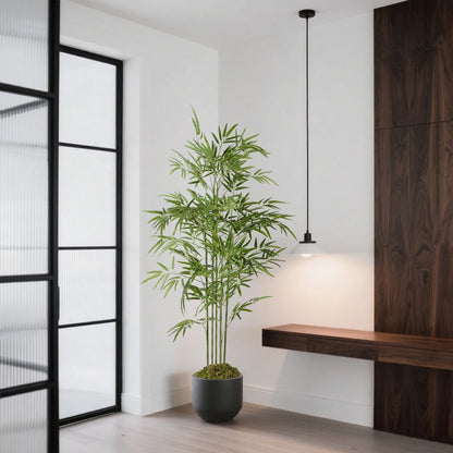 4/5/6ft Tall Artificial Bamboo Tree, Lifelike Leaves