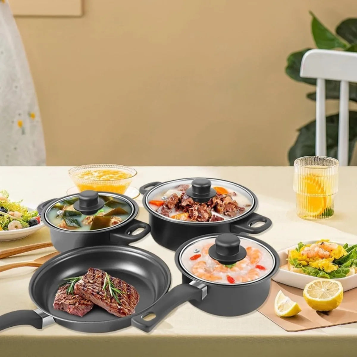13pc Non-Stick Pots and Pans Kitchen Cookware Set
