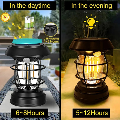 1pc Solar Motion Sensor Lanterns, Outdoor Hanging Lamps, Waterproof Lights