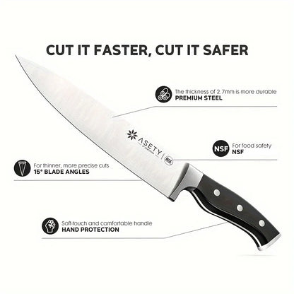15 PCS Kitchen Knife Set, Built-in Knife Sharpener