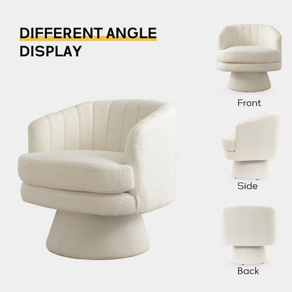 Modern 360 Degree Swivel Barrel Chair w/Curve Back