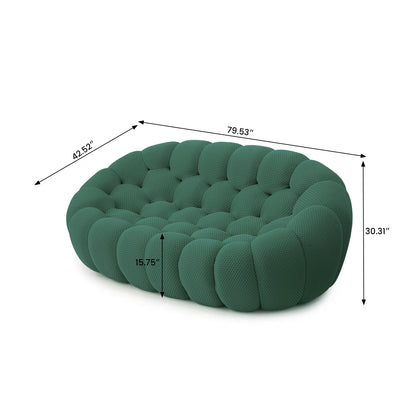 78'' Modern Curved Boneless Sofa, Comfy 3D Knitted Fabric Loveseat