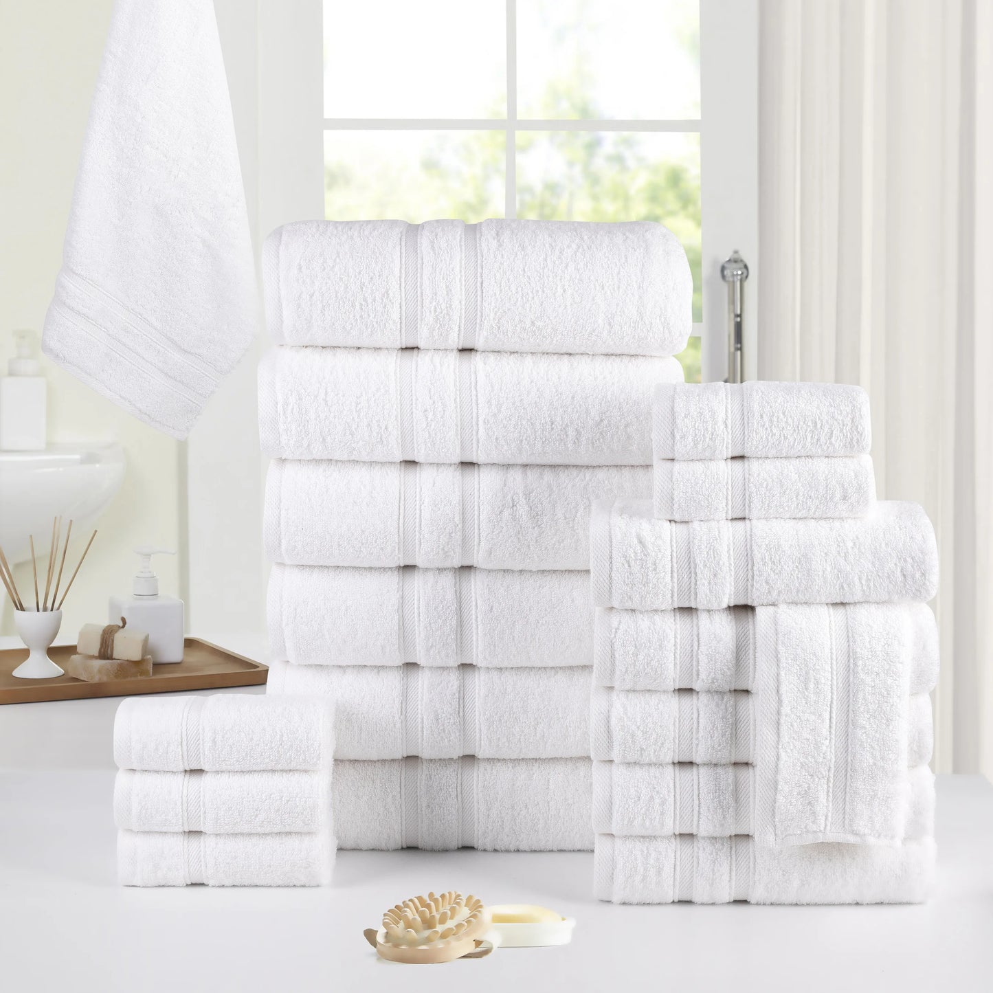 Luxury 18pc Zero Twist Egyptian Cotton Towel Set, Ultra Soft