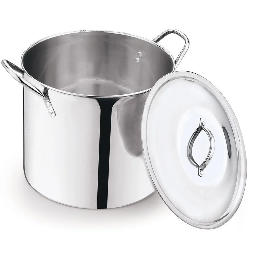 12qt Heavy-Duty Stainless-Steel Stock Pot, Stay Cool Handles