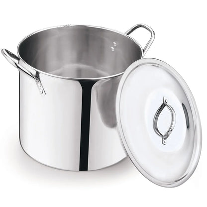 12qt Heavy-Duty Stainless-Steel Stock Pot, Stay Cool Handles