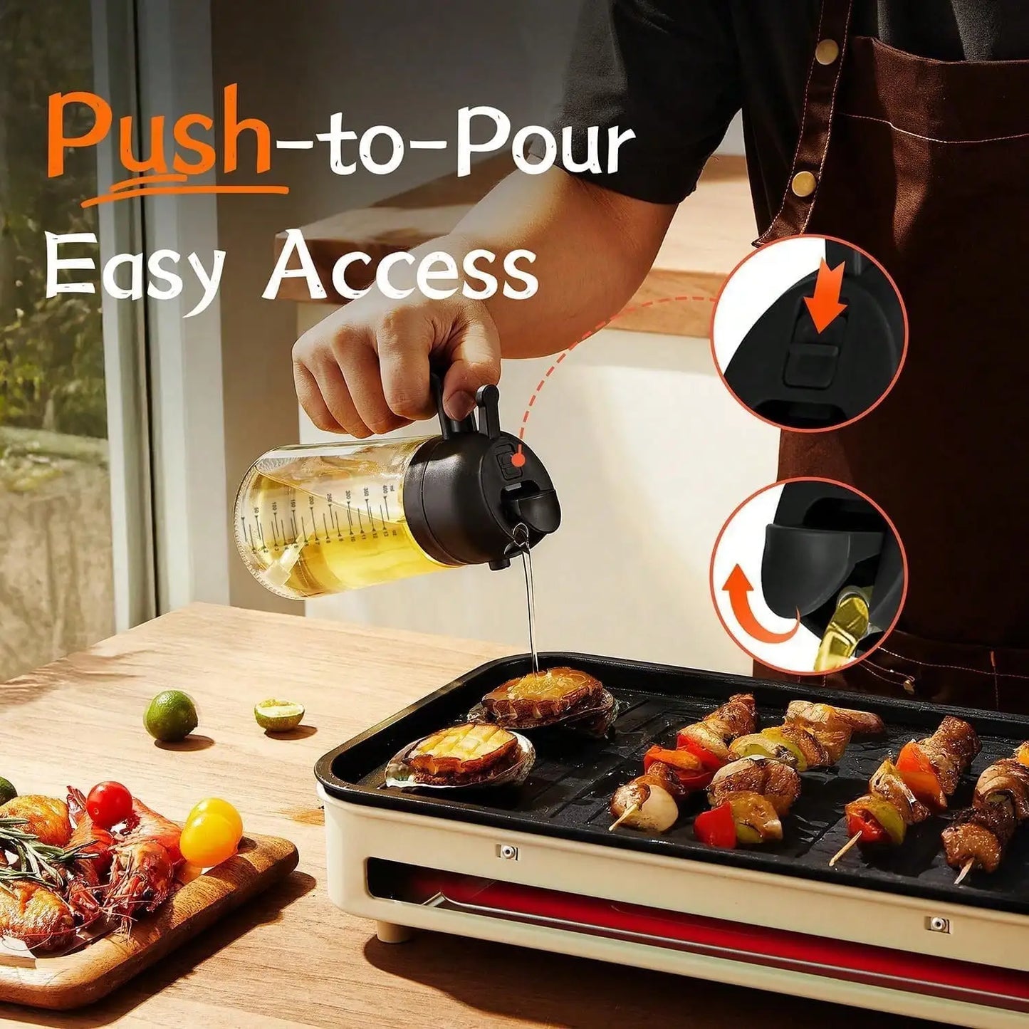 2-in-1 Dual Mode Spray, Pour Glass Bottle w/Mist Control